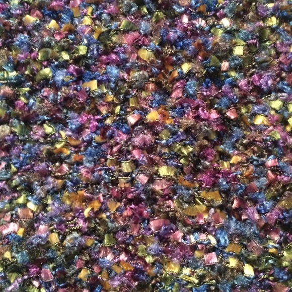 HAND KNIT SCARF Italian Wool, one of a kind, purple multi color - Picture 2 of 5